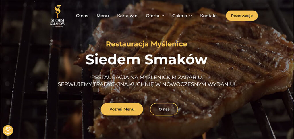 projekt, realizacja, optymalizacja i konsultacje seo dla restaruacji siedem smaków z Myślenic