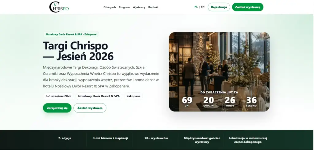 sekcja hero strony głównej chrispo.pl