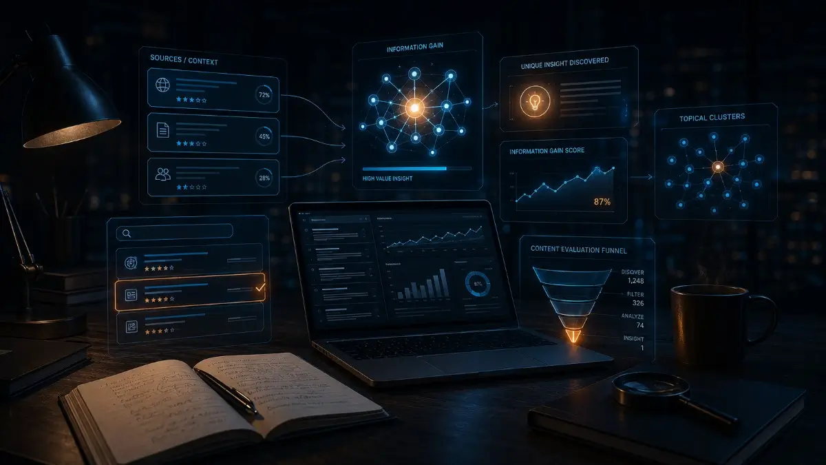 Information gain in SEO: analysis of data and source reliability