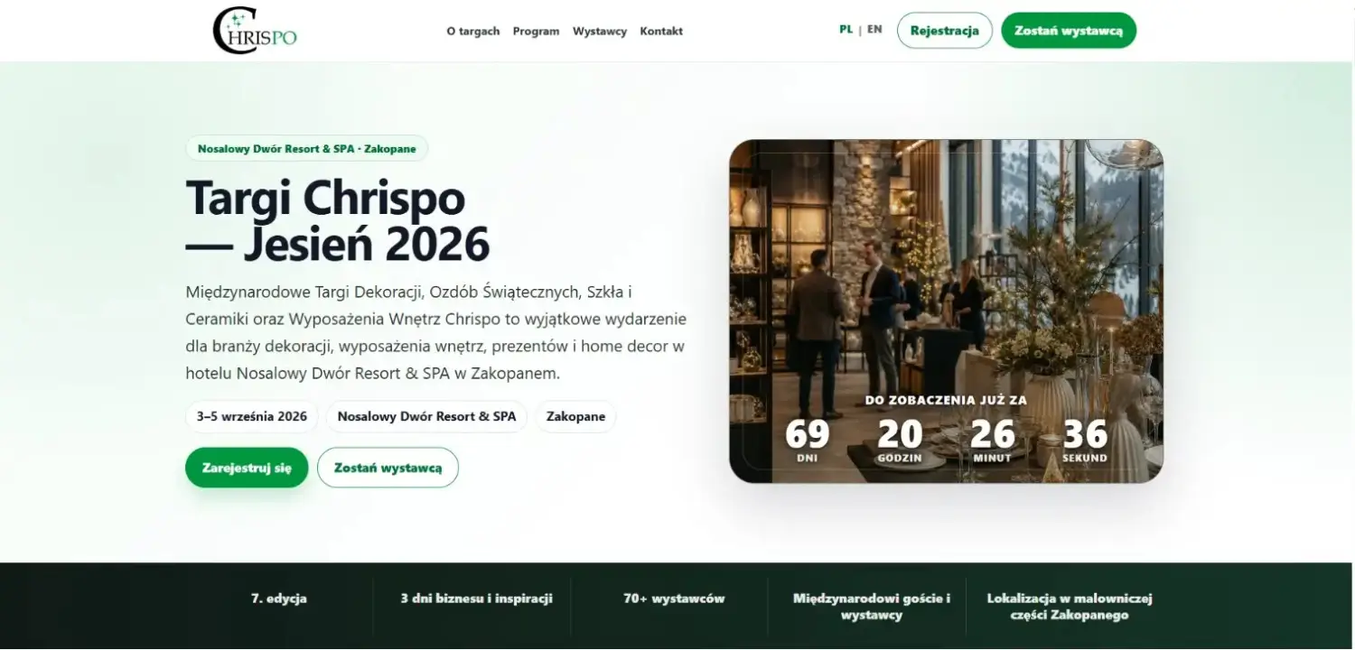 Strona internetowa targów branżowych Chrispo.pl