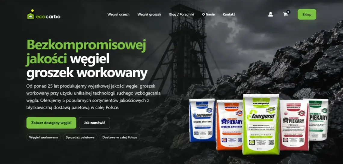 Sklep internetowy EcoCarbo.pl z ofertą węgla workowanego