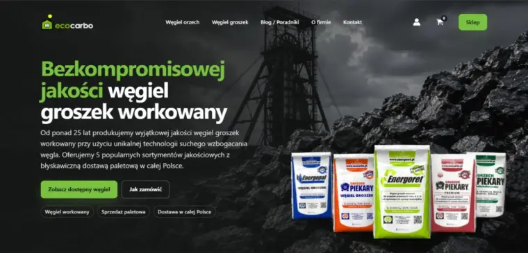 Sklep internetowy EcoCarbo.pl z ofertą węgla workowanego